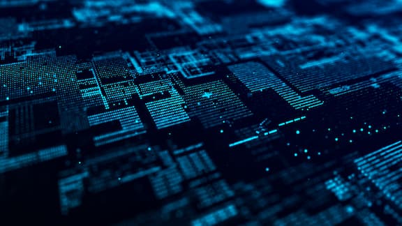 Computer technology background. Digital data flow. Network connection structure. Big data visualization.