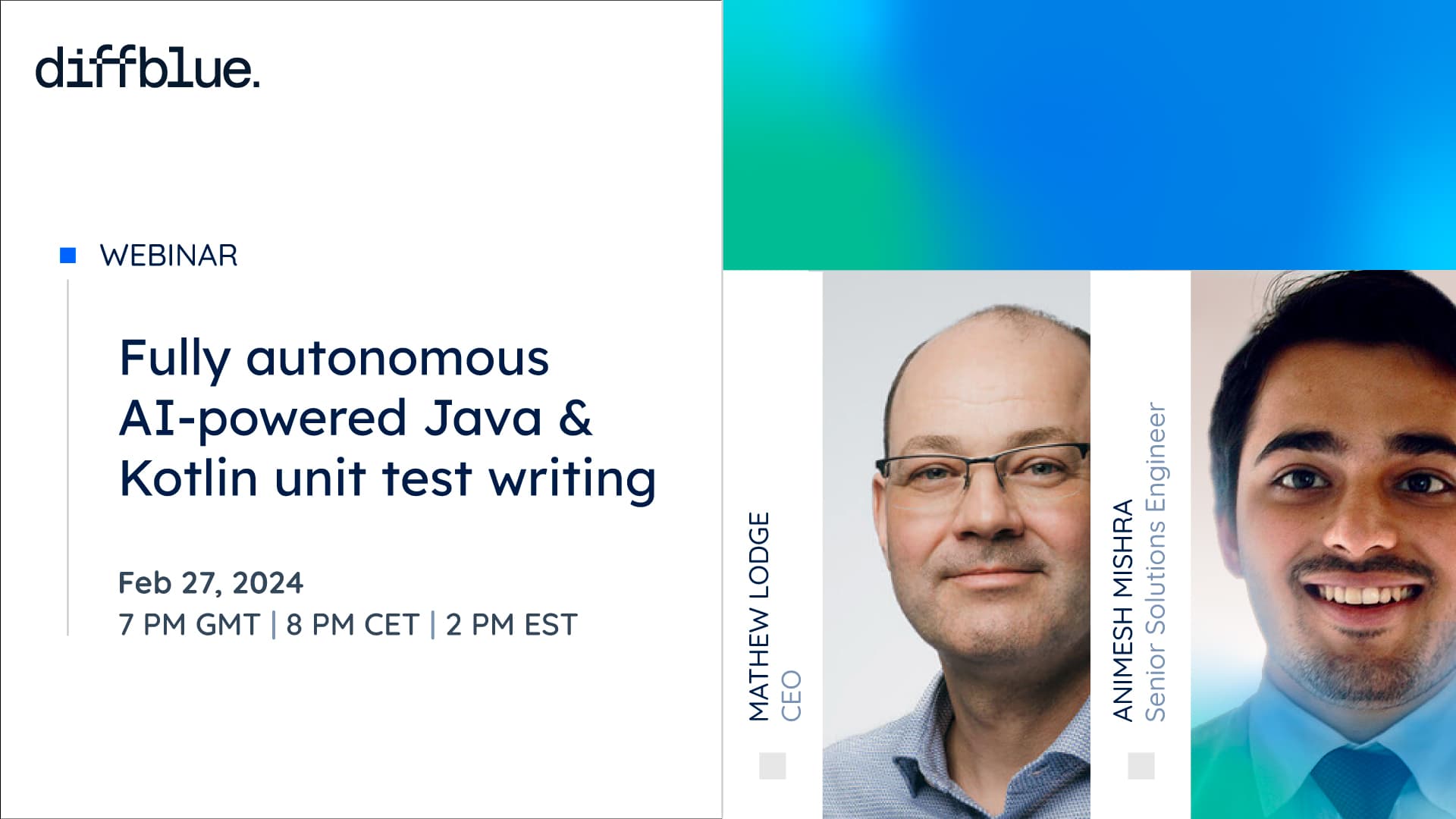 Live Event Fully Autonomous AI powered Java Unit Test Writing Diffblue Live event fully autonomous ai powered java unit test writing diffblue